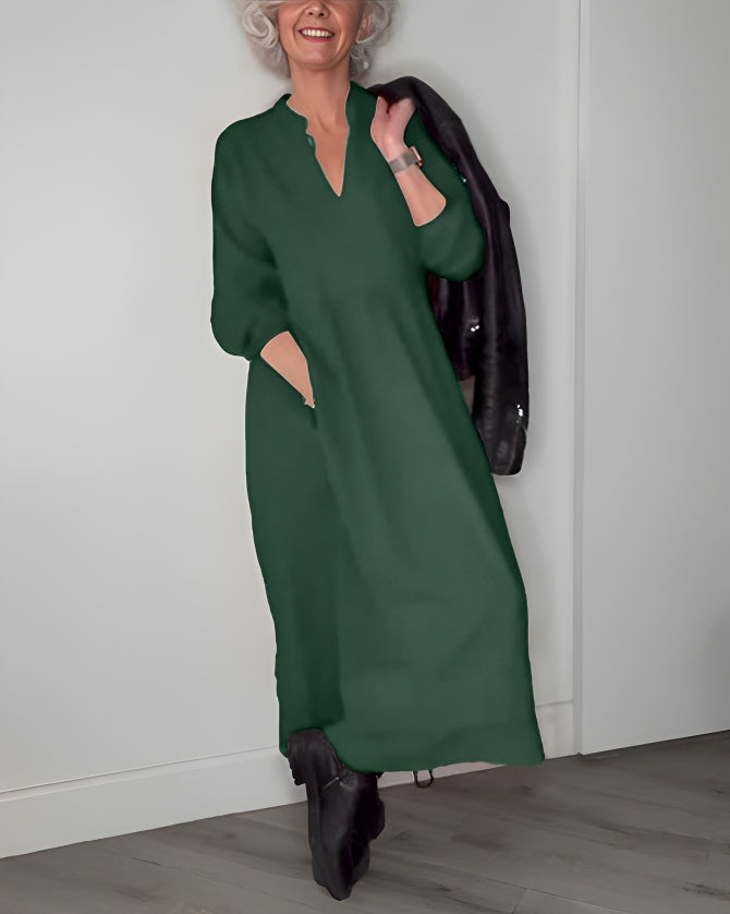 Alena | Elegantné maxi šaty s výstrihom do V