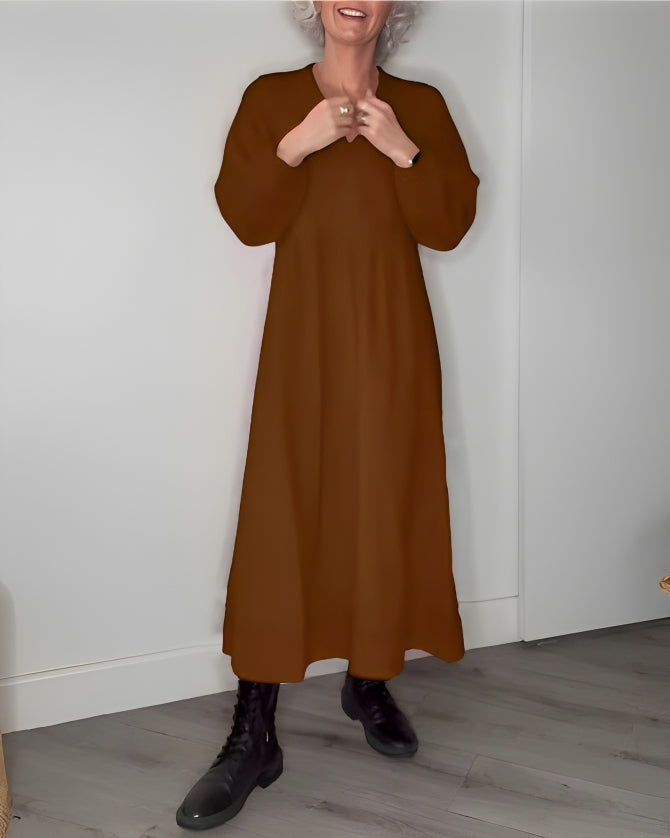 Alena | Elegantné maxi šaty s výstrihom do V