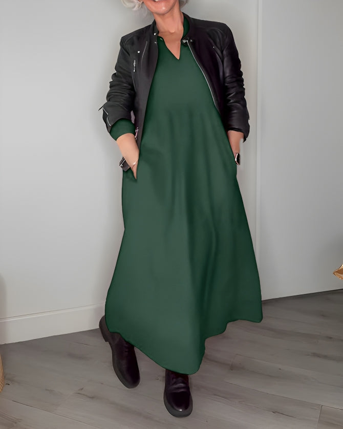 Alena | Elegantné maxi šaty s výstrihom do V