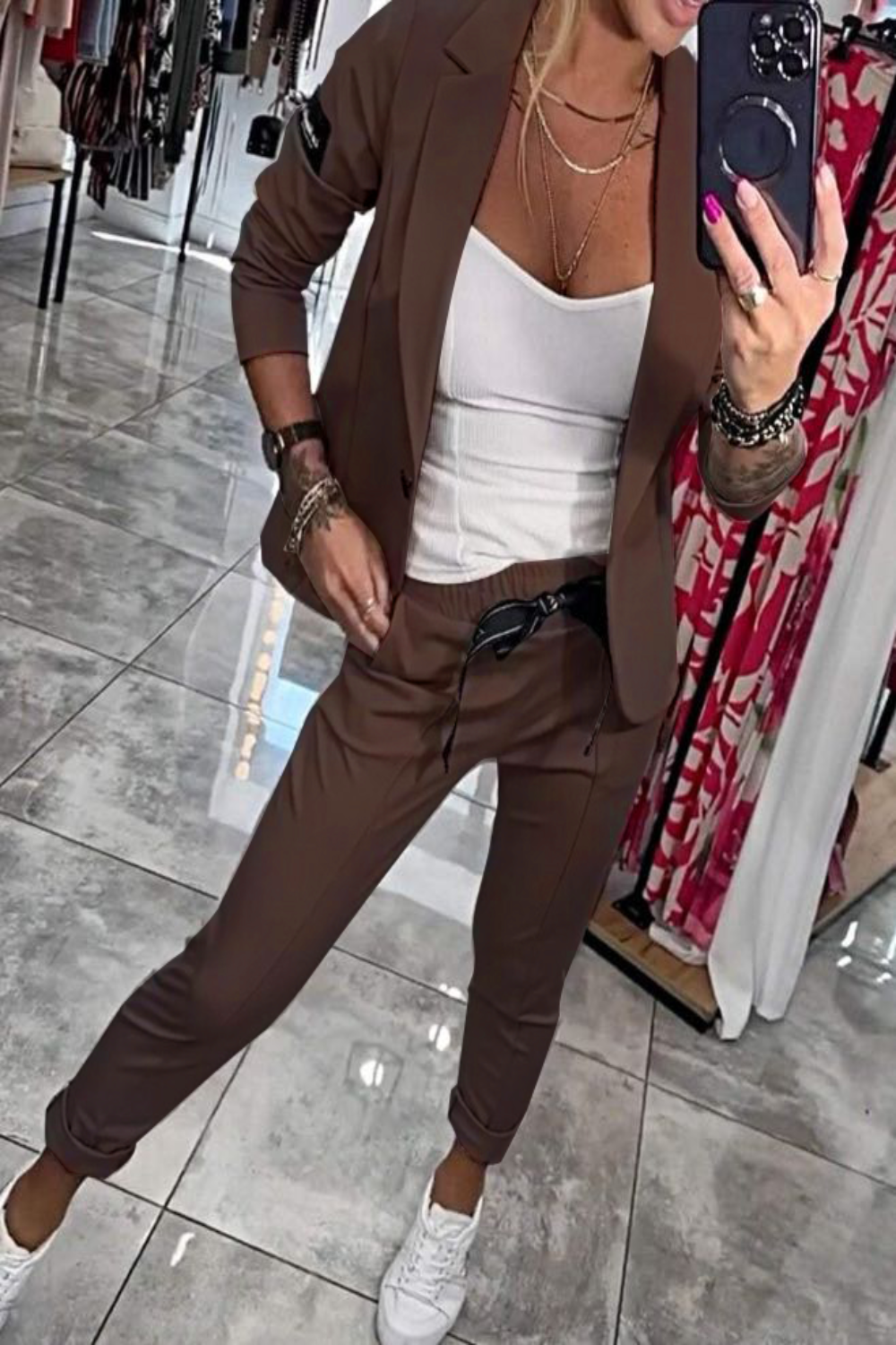 Moxie | Dvojdielny dámsky set top s bundou a gumou