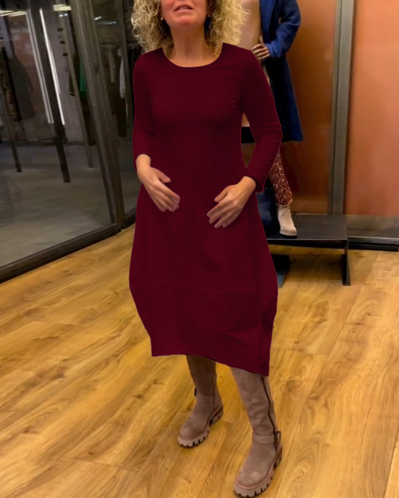 Clara | Jesenné midi šaty s vreckami