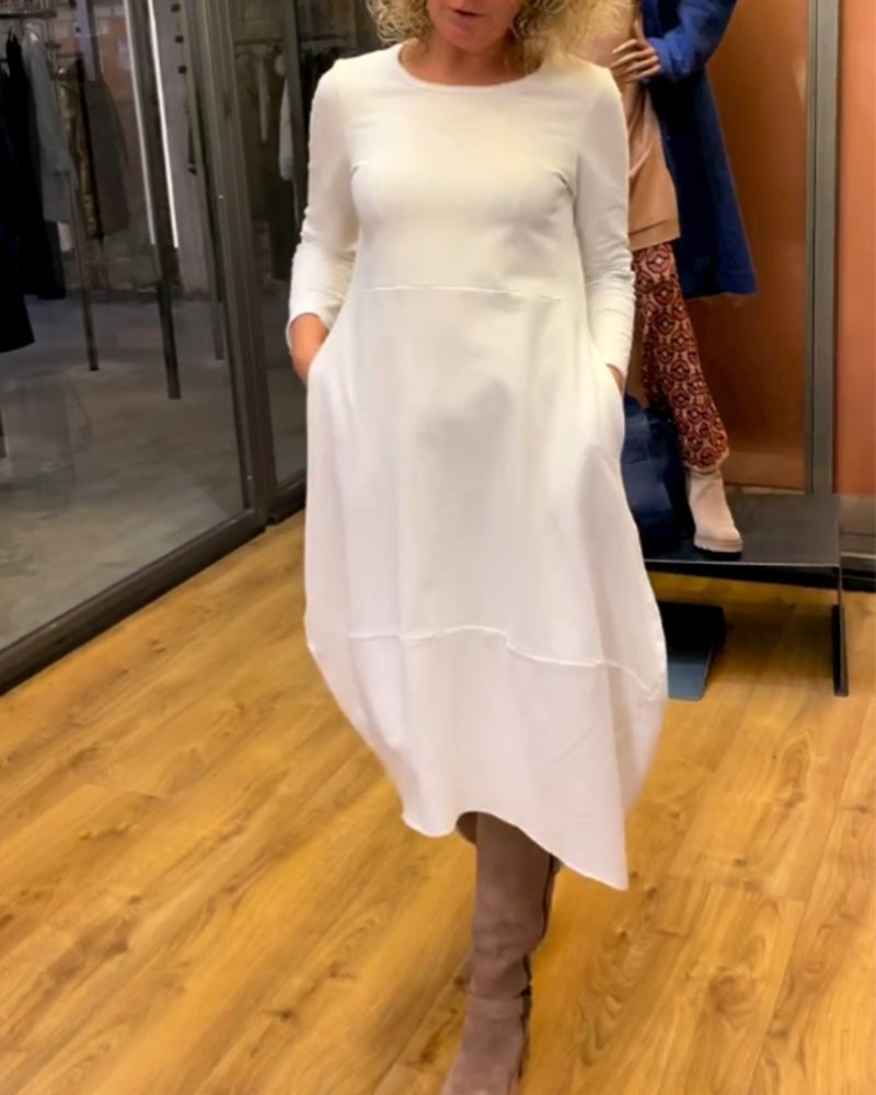 Clara | Jesenné midi šaty s vreckami