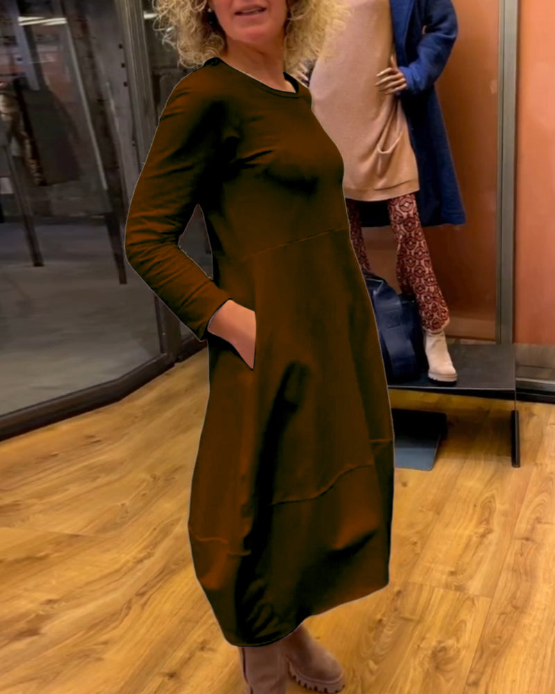 Clara | Jesenné midi šaty s vreckami