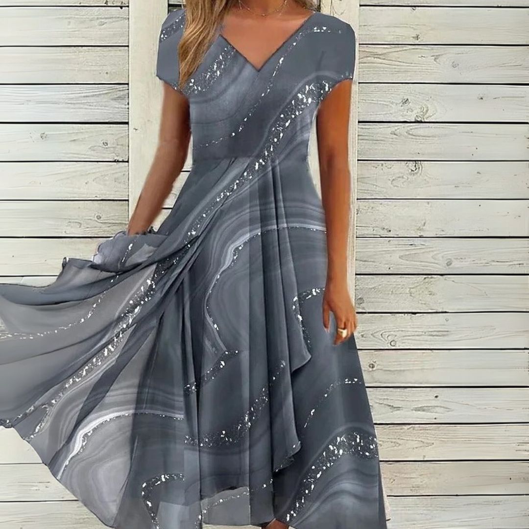 Londýn | Elegantné midi šaty s véčkovým výstrihom
