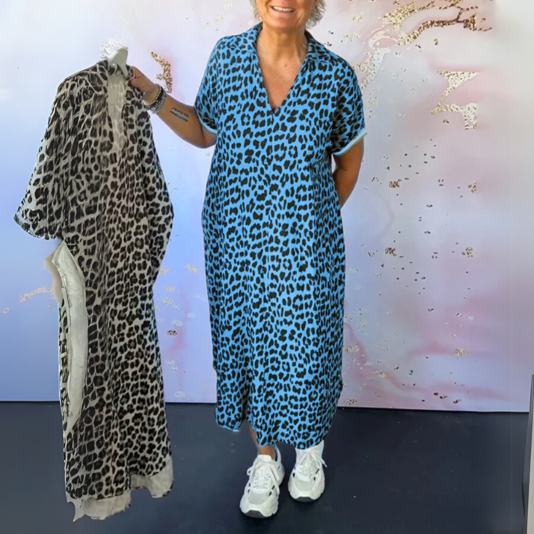 Natalie | Štýlové leopardie midi šaty