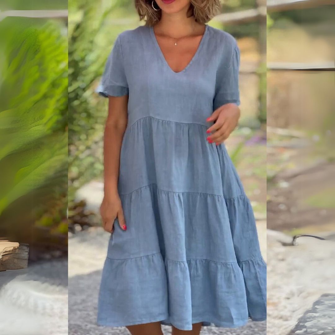 Flóra | Elegantné V-krčné šaty