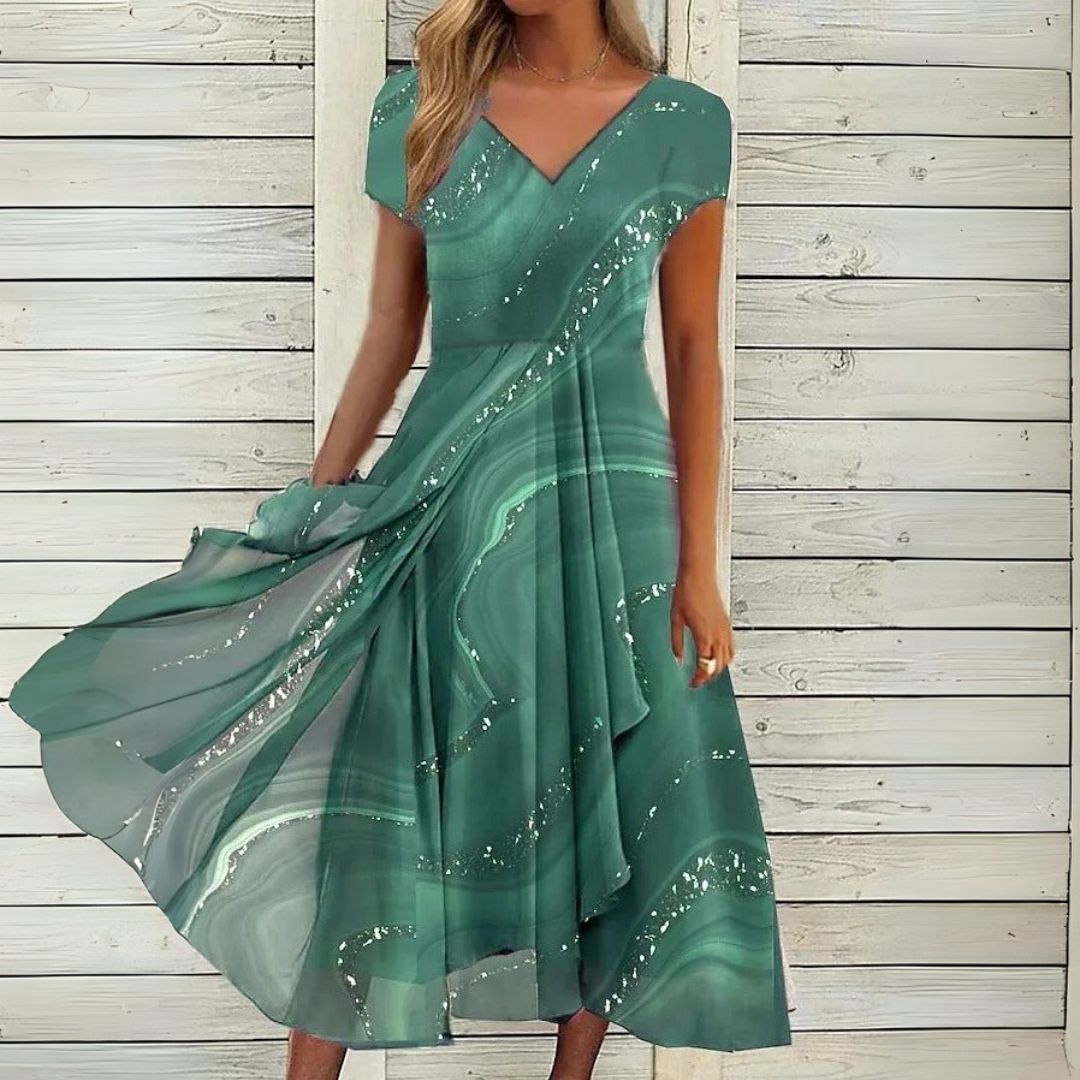 Londýn | Elegantné midi šaty s véčkovým výstrihom