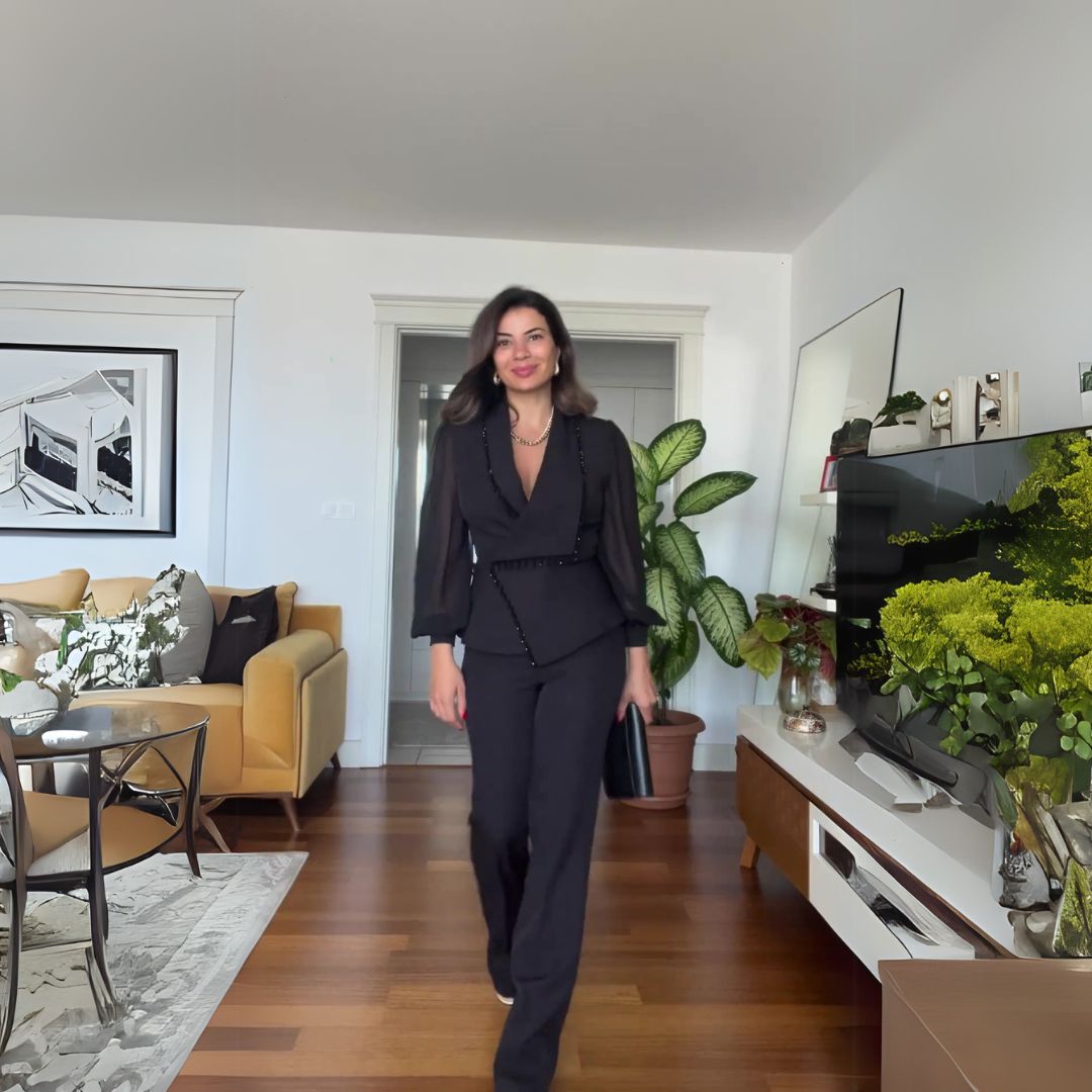 Gabrielle | Elegantný korálkový komplet s nohavicami