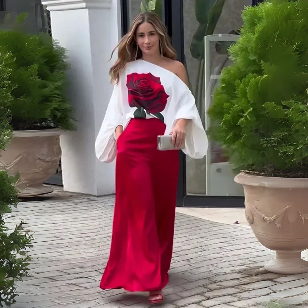 Brigitka | Kvetinový komplet s elegantným strihom