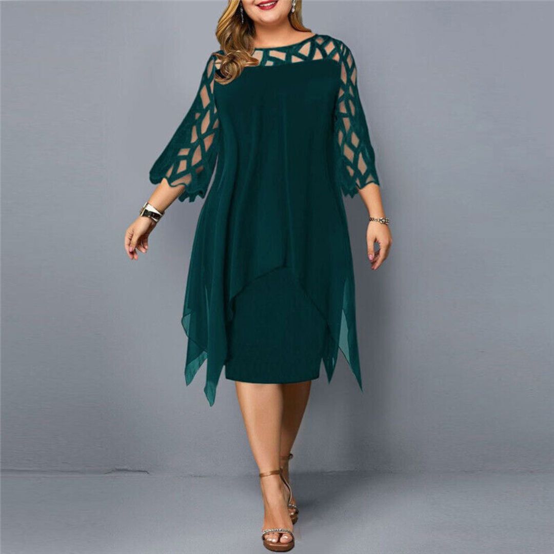 Lorelej | Elegantné čierne midi šaty s šifónovou vrstvou