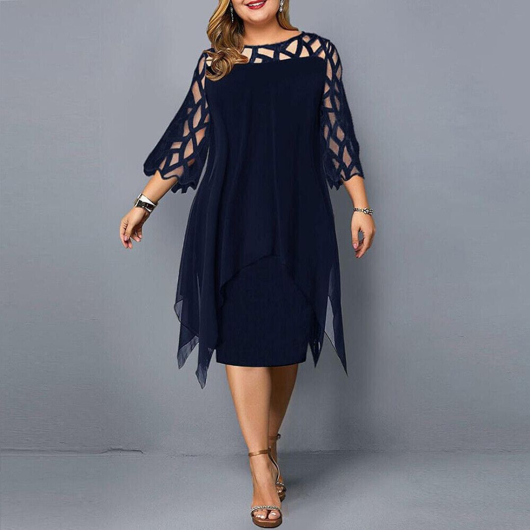 Lorelej | Elegantné čierne midi šaty s šifónovou vrstvou