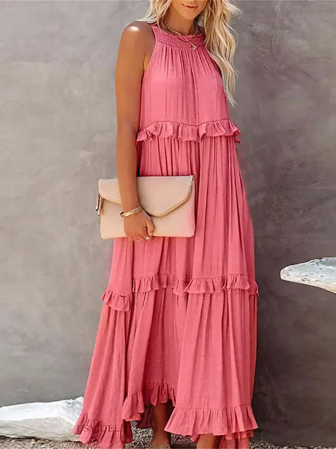 Sarah | Halter Ruffle Maxi Šaty (Takmer vypredané)