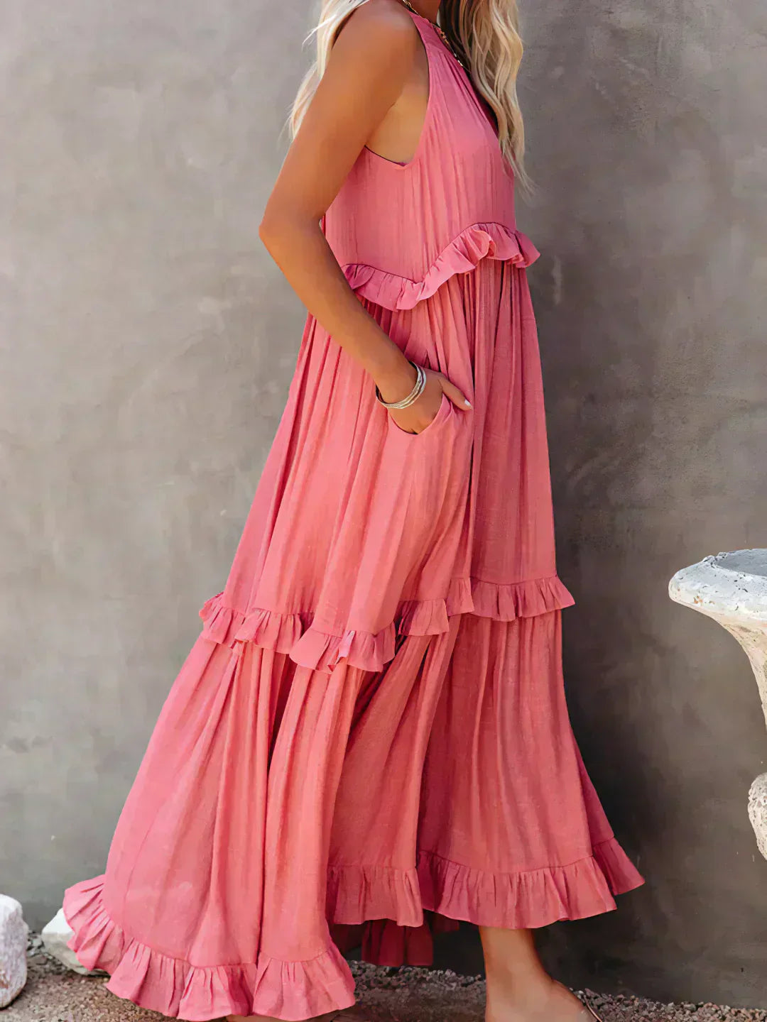 Sarah | Halter Ruffle Maxi Šaty (Takmer vypredané)