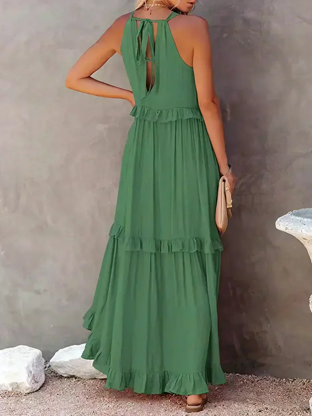 Sarah | Halter Ruffle Maxi Šaty (Takmer vypredané)