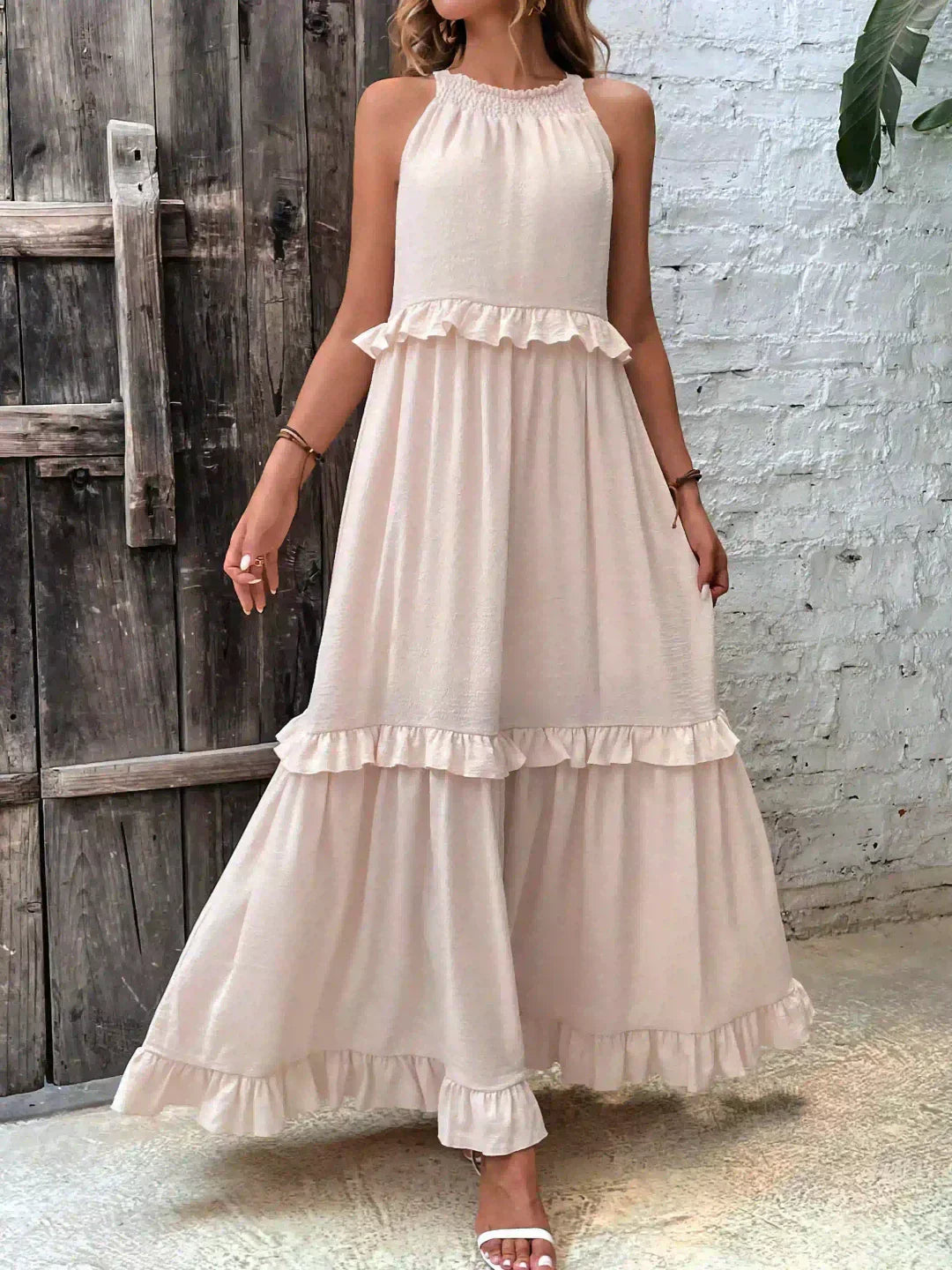 Sarah | Halter Ruffle Maxi Šaty (Takmer vypredané)