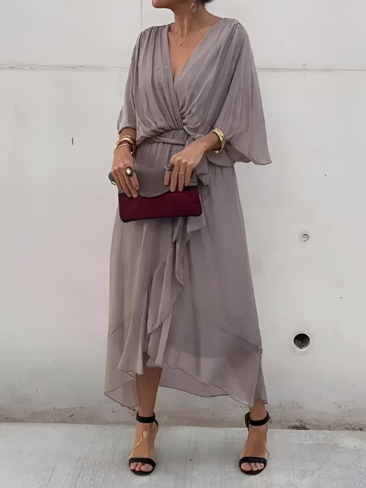 Monica™ | Chiffon šaty s V-výstrihom