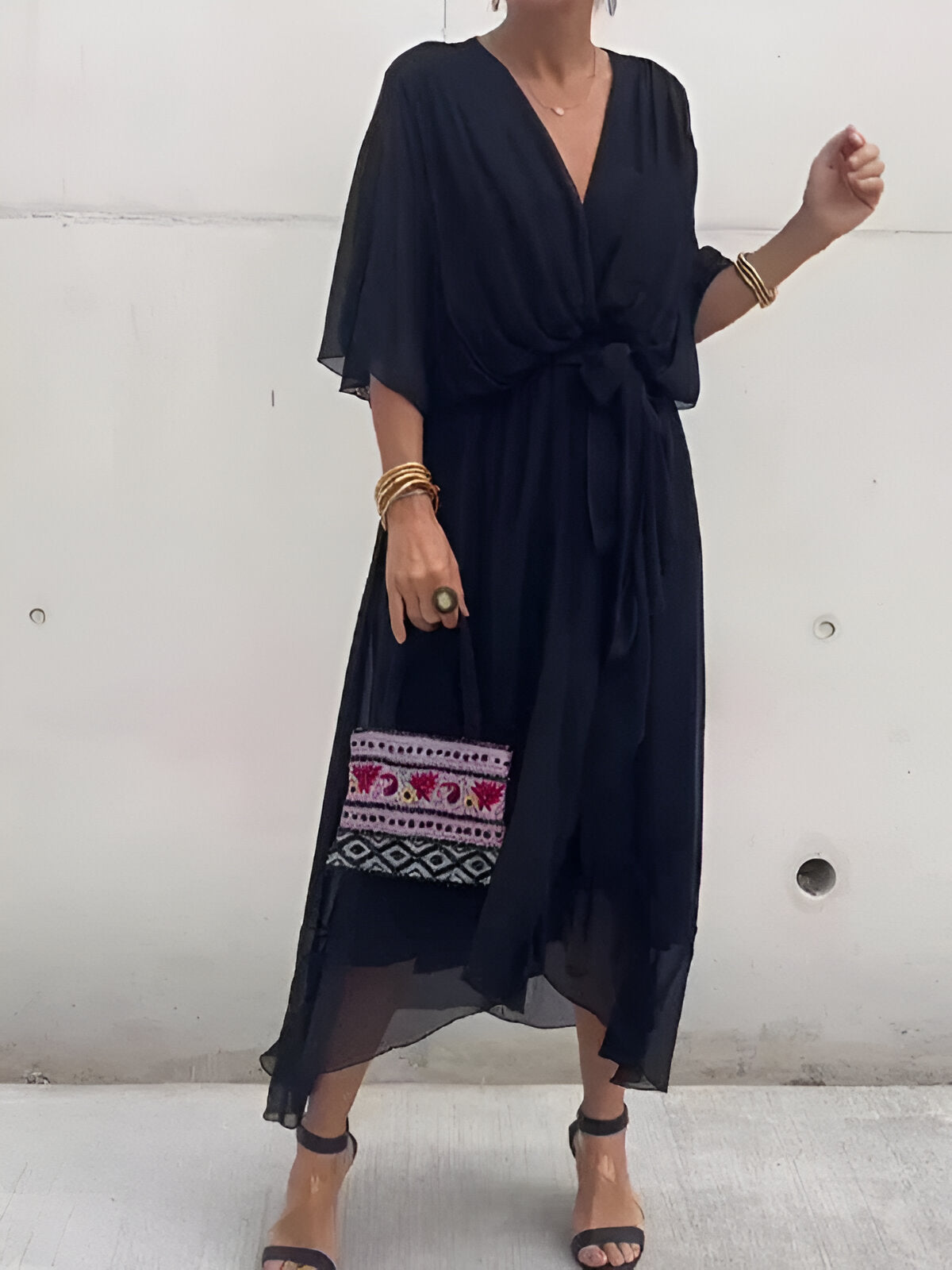 Monica™ | Chiffon šaty s V-výstrihom