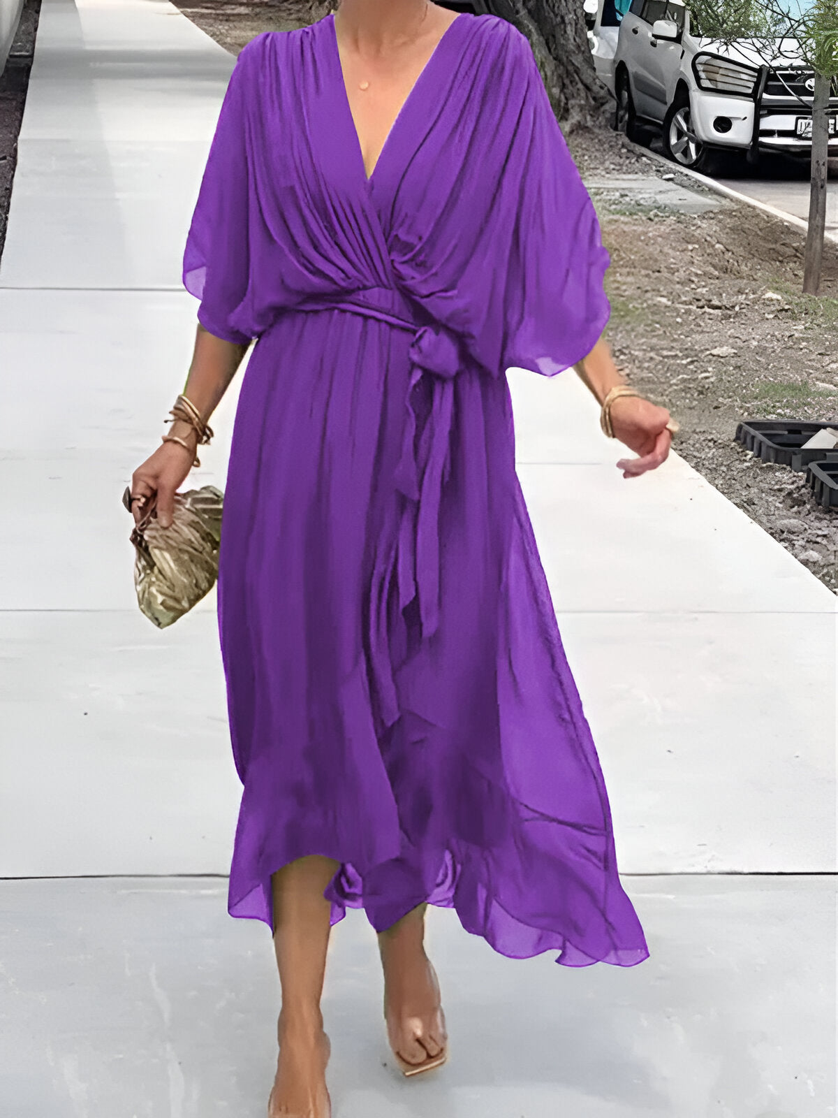 Monica™ | Chiffon šaty s V-výstrihom