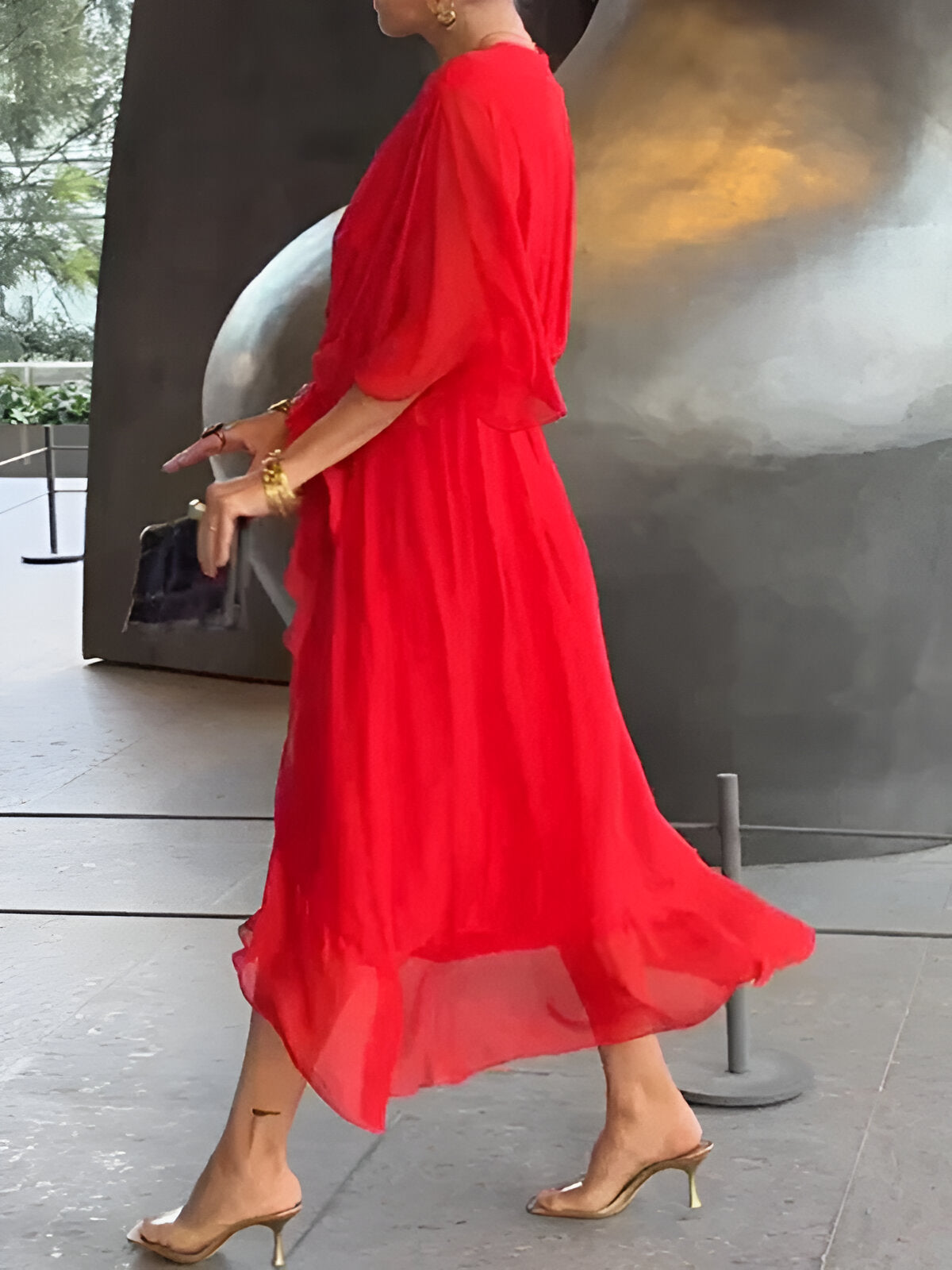 Monica™ | Chiffon šaty s V-výstrihom