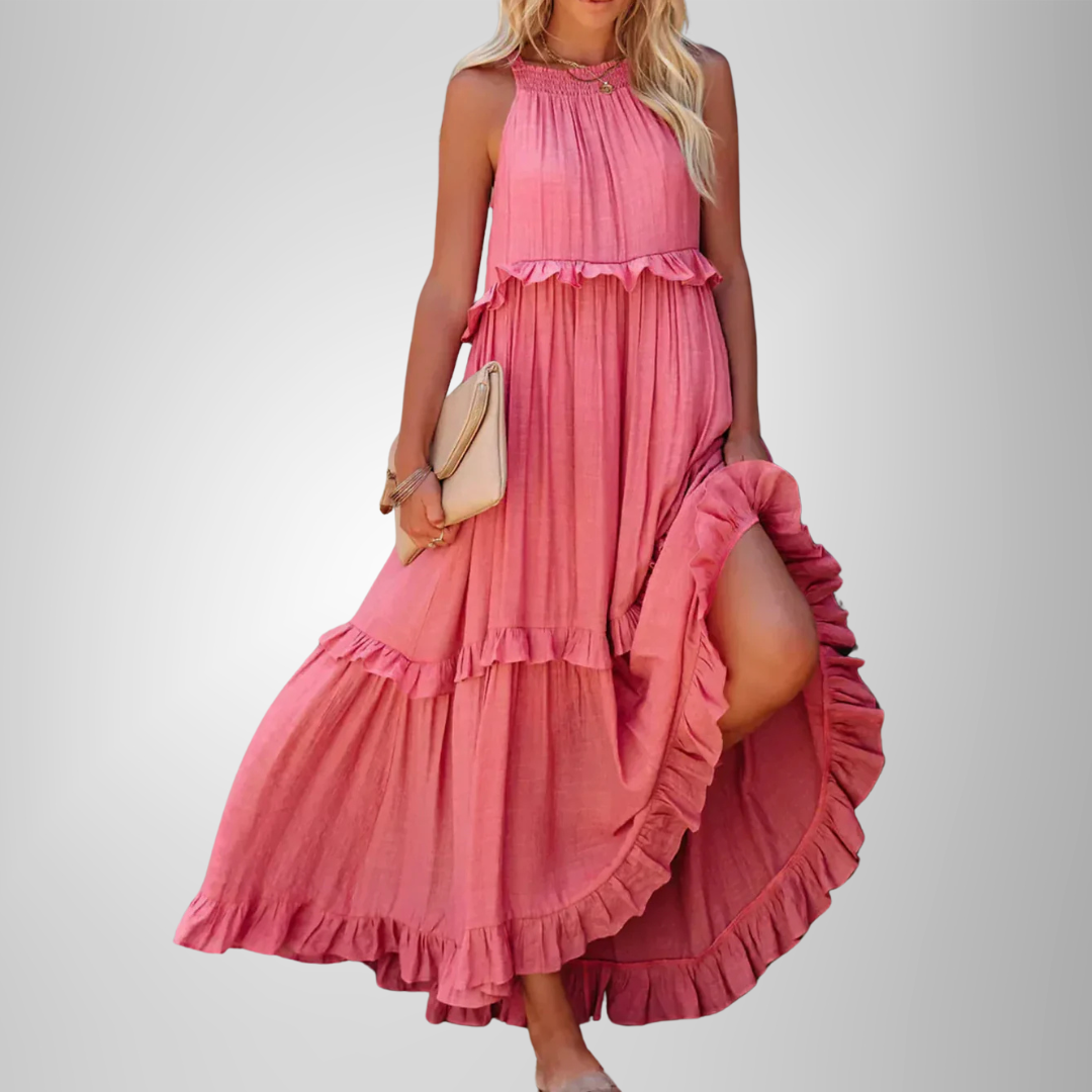 Sarah | Halter Ruffle Maxi Šaty (Takmer vypredané)