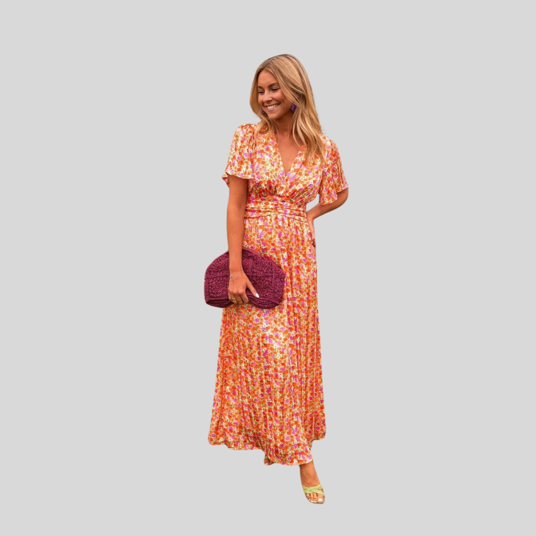Laura | Elegantné maxi šaty s véčkovým výstrihom