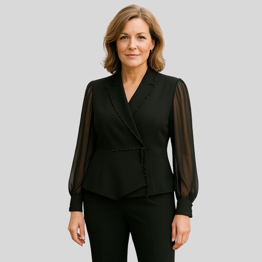 Gabrielle | Elegantný korálkový komplet s nohavicami