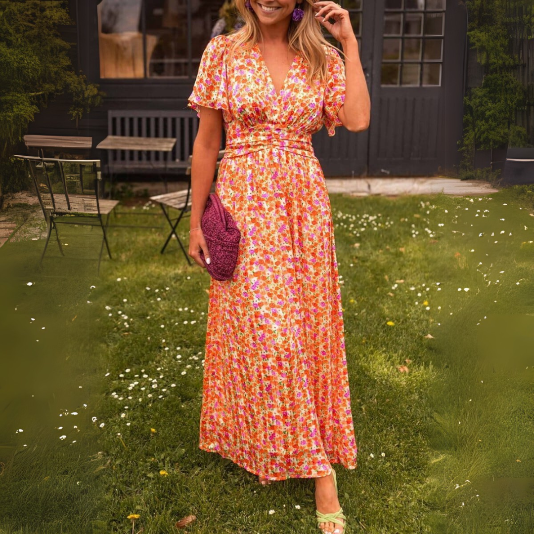 Laura | Elegantné maxi šaty s véčkovým výstrihom