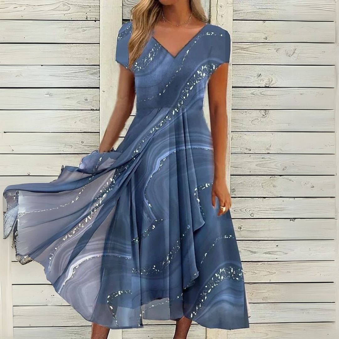 Londýn | Elegantné midi šaty s véčkovým výstrihom