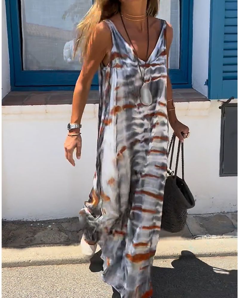 SORIA – Šaty bez rukávov s potlačou tie-dye