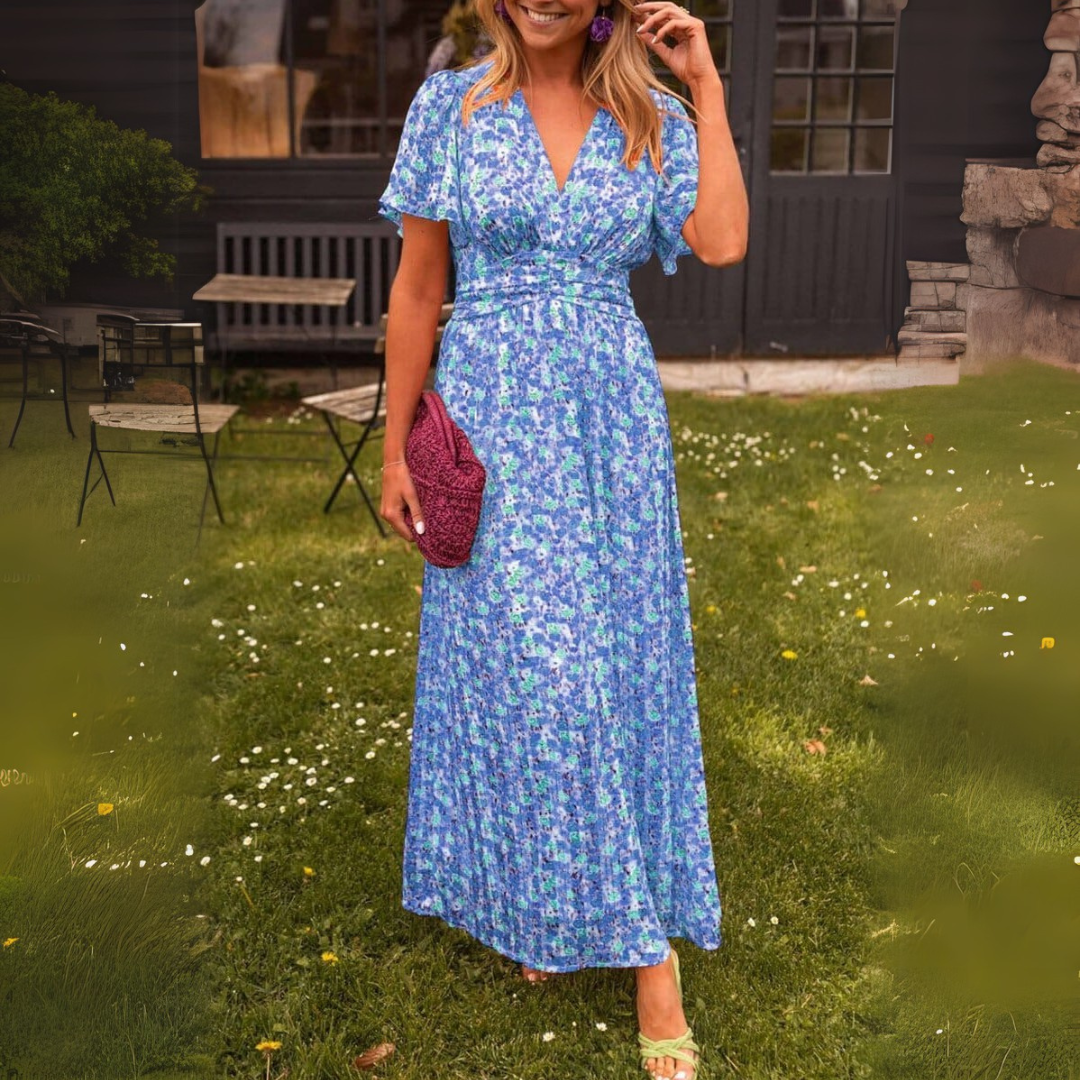 Laura | Elegantné maxi šaty s véčkovým výstrihom