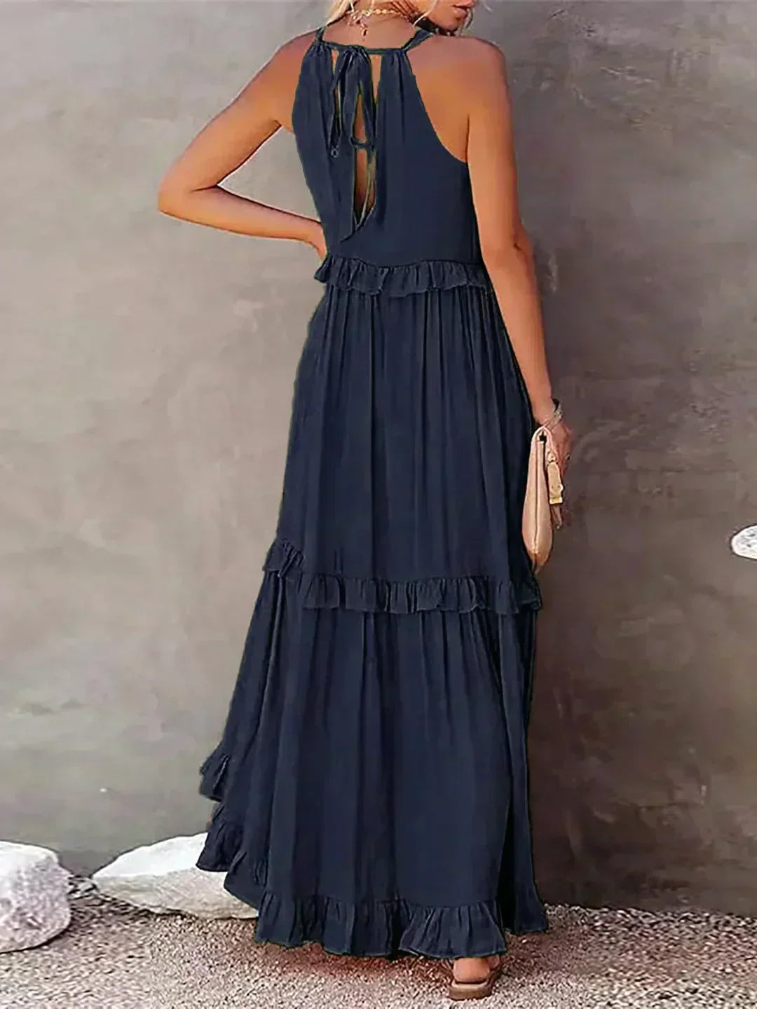 Sarah | Halter Ruffle Maxi Šaty (Takmer vypredané)