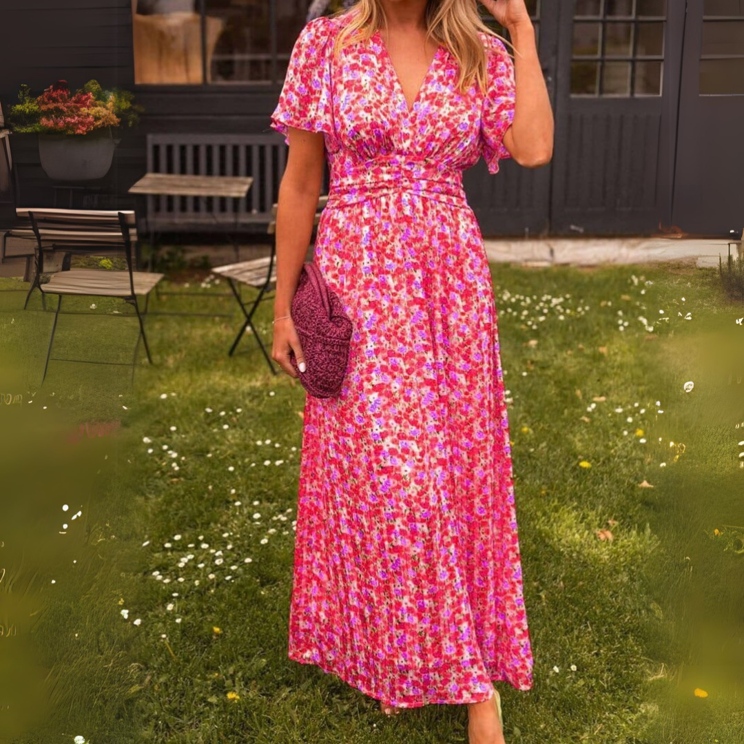 Laura | Elegantné maxi šaty s véčkovým výstrihom