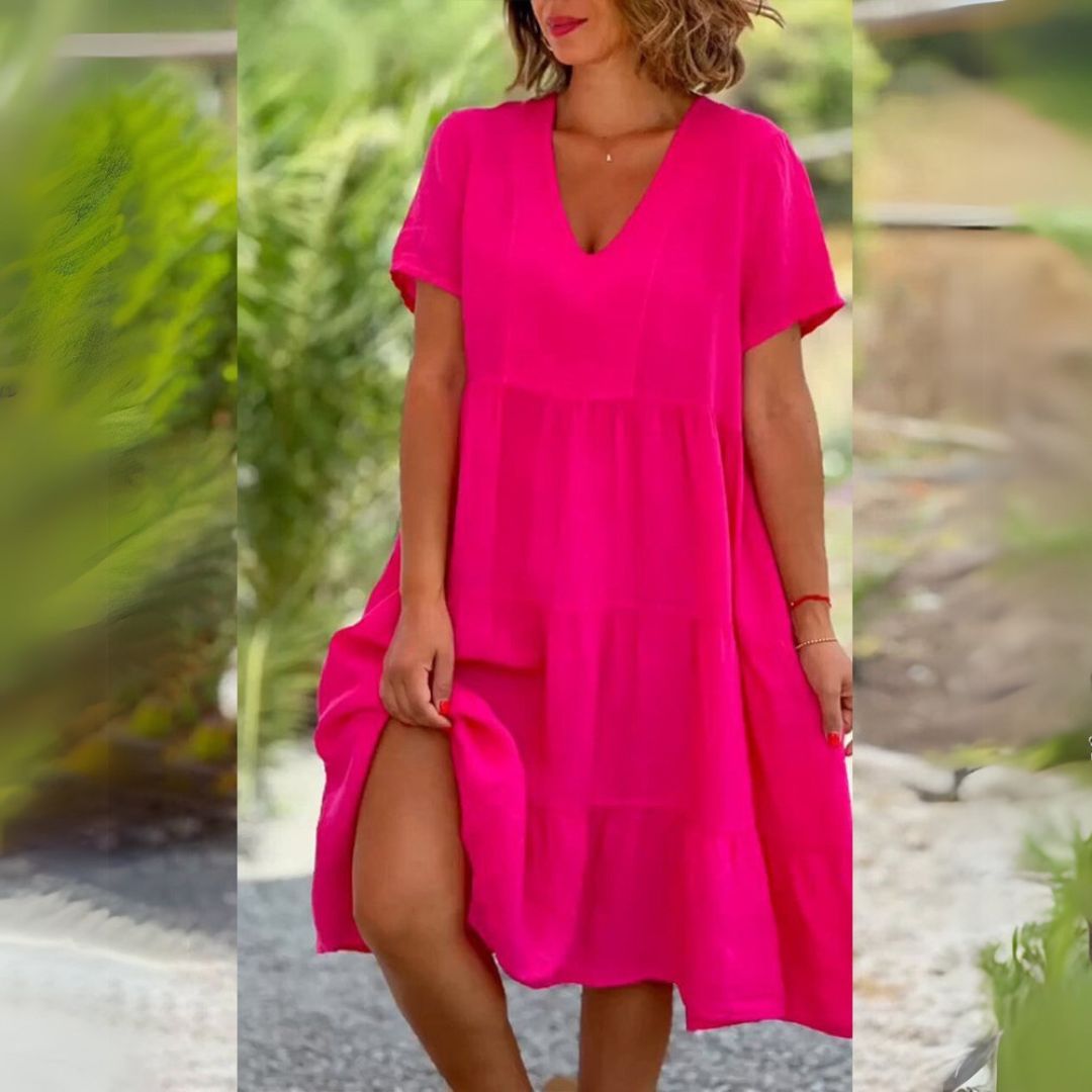 Flóra | Elegantné V-krčné šaty