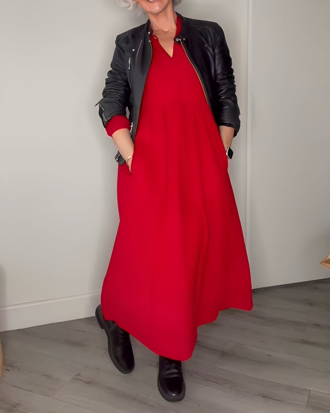 Alena | Elegantné maxi šaty s výstrihom do V