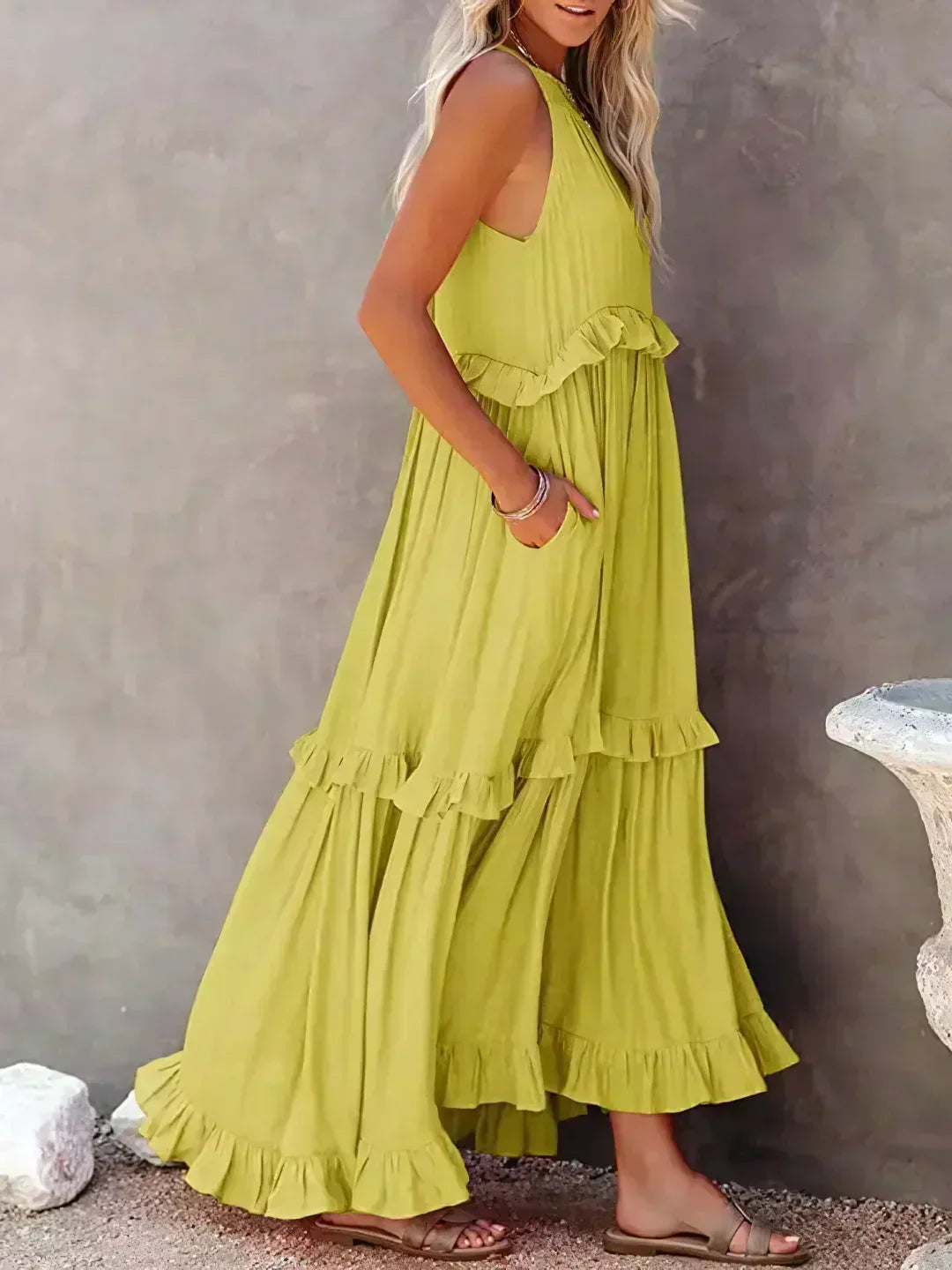Sarah | Halter Ruffle Maxi Šaty (Takmer vypredané)