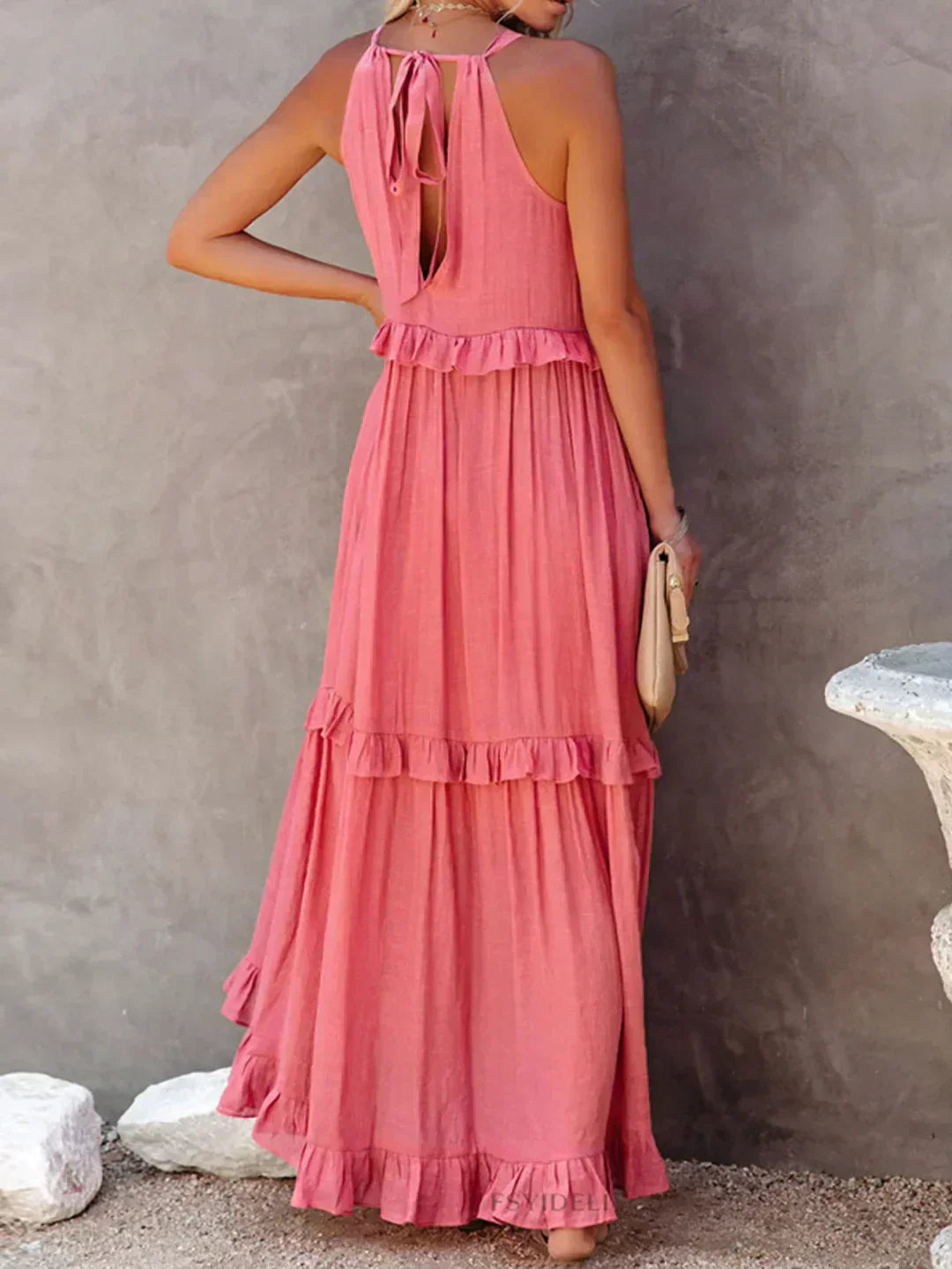 Sarah | Halter Ruffle Maxi Šaty (Takmer vypredané)