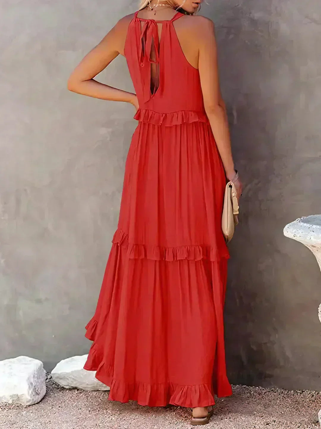 Sarah | Halter Ruffle Maxi Šaty (Takmer vypredané)