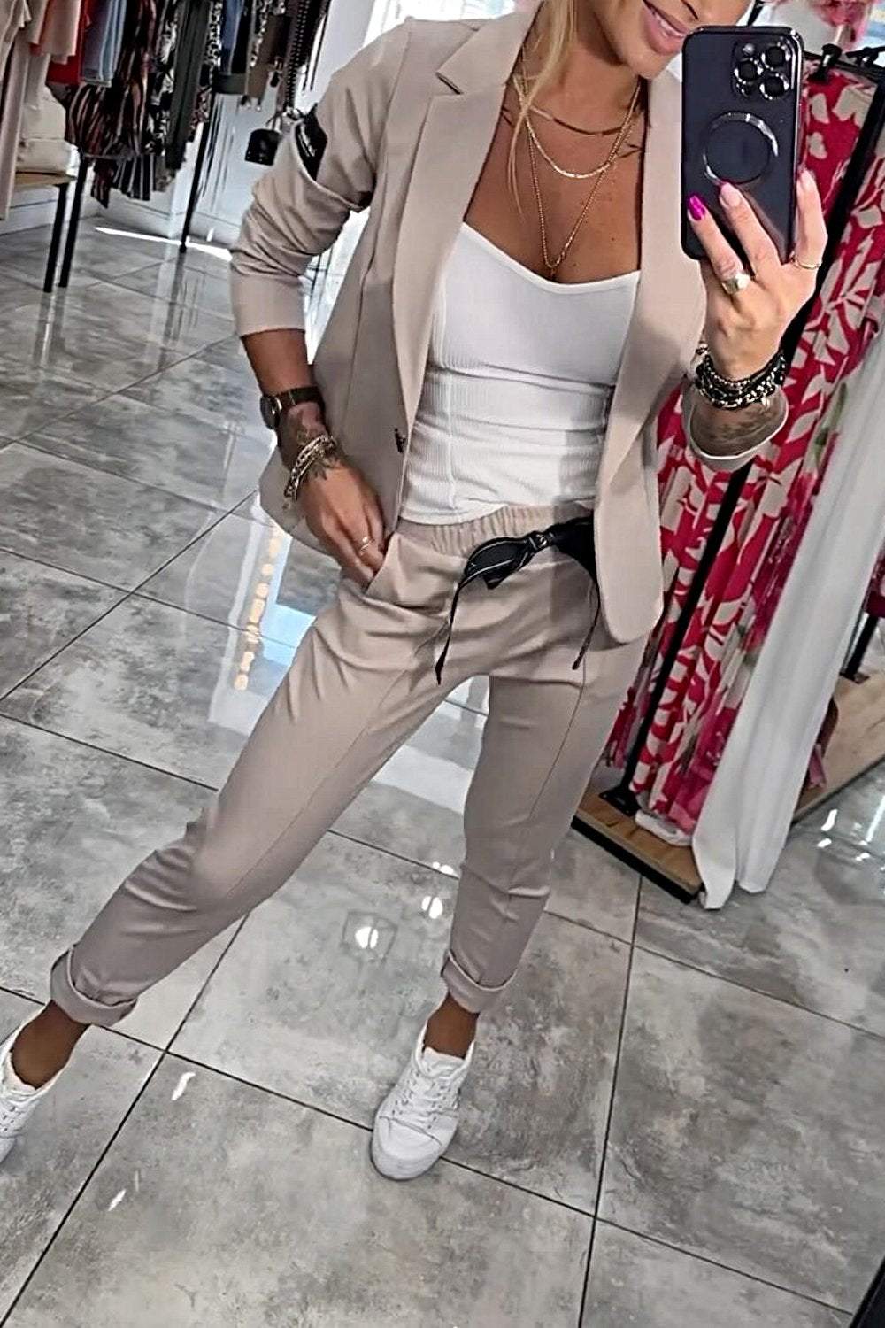 Moxie | Dvojdielny dámsky set top s bundou a gumou