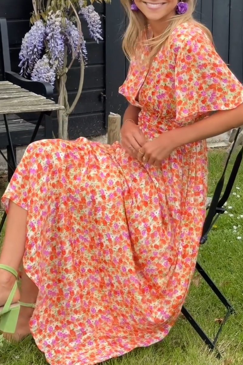 Pauline - Dlhé šaty s kvetinovým motívom