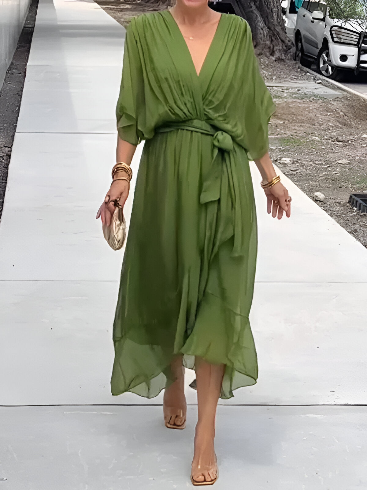 Monica™ | Chiffon šaty s V-výstrihom